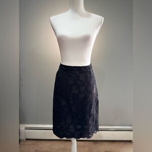 Black Kenar Lace Silky Skirt Size 8 EUC
